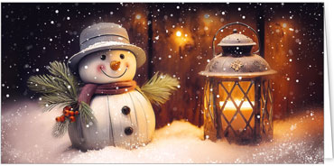 2025 für Firmen | Kategorie - Nostalgie und Retro - | Motiv: Nostalgischer Schneemann - Artikel Nummer 11872