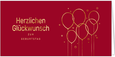 2025 für Firmen | Kategorie Edle Goldprägung | Motiv: Glücksballoons - Artikel Nummer 15-805-G