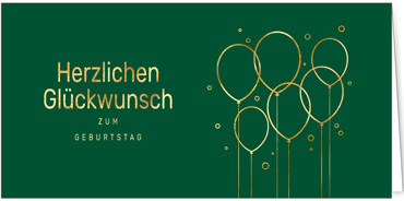2025 für Firmen | Kategorie Edle Goldprägung | Motiv: Glücksballoons - Artikel Nummer 15-806-G