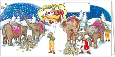 2025 für Firmen | Kategorie Steuerberater und Rechtsanwälte | Motiv: Elefantenspaß - Artikel Nummer 15015