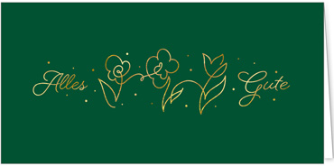 2025 für Firmen | Kategorie Edle Goldprägung | Motiv: Wunschblumen - Artikel Nummer 19-806-G