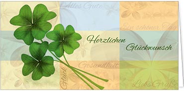 2025 Glückwunschkarten (Grusskarten)  - Programm 2025 | Motiv: Glücksklee - Artikel Nummer 21022
