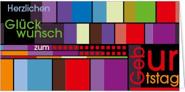 2025 Glückwunschkarten (Grusskarten)  - Programm 2025 | Motiv: Farbenfrohe Glückwünsche - Artikel Nummer 21023