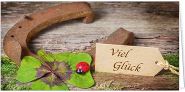 2025 Glückwunschkarten (Grusskarten)  - Programm 2025 | Motiv: Hufeisenglück - Artikel Nummer 21039