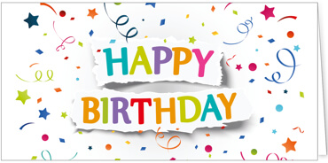 2025 Glückwunschkarten (Grusskarten)  - Programm 2025 | Motiv: Happy Birthday - Artikel Nummer 21046