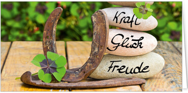 2025 Glückwunschkarten (Grusskarten)  - Programm 2025 | Motiv: Glücksbringer - Artikel Nummer 21047