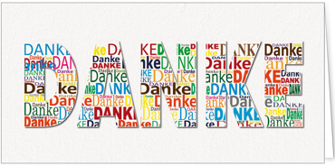 2025 Glückwunschkarten (Grusskarten)  - Programm 2025 | Motiv: Danke - Artikel Nummer 21048