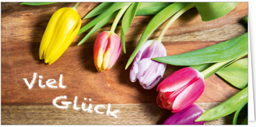 2025 Glückwunschkarten (Grusskarten)  - Programm 2025 | Motiv: Glückstulpen - Artikel Nummer 21050