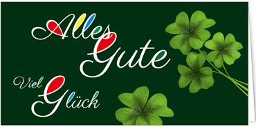 2025 Glückwunschkarten (Grusskarten)  - Programm 2025 | Motiv: Klee-Wünsche - Artikel Nummer 21057