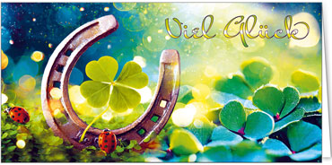 2025 Glückwunschkarten (Grusskarten)  - Programm 2025 | Motiv: Ein Hufeisen voll Glück - Artikel Nummer 21091