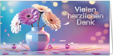 2025 Glückwunschkarten (Grusskarten)  - Programm 2025 | Motiv: Geometrisches Dankeschön - Artikel Nummer 21099