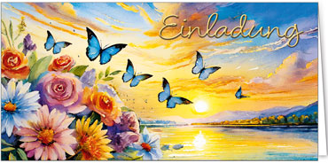 2025 Einladungskarten (Grusskarten)  - Programm 2025 | Motiv: Verspielte Einladung - Artikel Nummer 21104