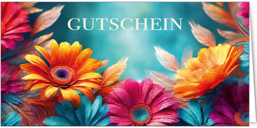 2025 Gutscheine (Grusskarten)  - Programm 2025 | Motiv: Farbenprächtiger Gutschein - Artikel Nummer 21105