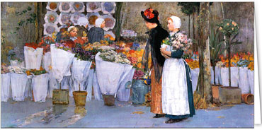 2025 Alte Meister  (Grusskarten)  - Programm 2025 | Motiv: Childe Hassam / Beim Floristen (1889) - Artikel Nummer 21107