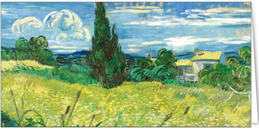 2025 Alte Meister  (Grusskarten)  - Programm 2025 | Motiv: Vincent Van Gogh / Grünes Weizenfeld mit Zypresse (1889) - Artikel Nummer 21108