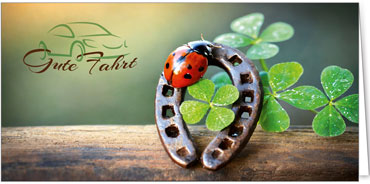 2025 Glückwunschkarten (Grusskarten) für die KFZ Branche - Programm 2025 | Motiv: Vereinte Glücksfahrt - Artikel Nummer 21111