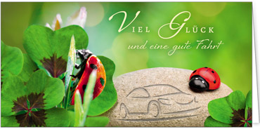 2025 Glückwunschkarten (Grusskarten) für die KFZ Branche - Programm 2025 | Motiv: Autoglück - Artikel Nummer 21522