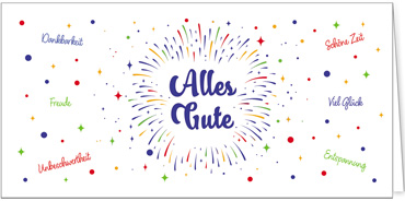 2025 Glückwunschkarten (Grusskarten)  - Programm 2025 | Motiv: Glückwunsch-Feuerwerk - Artikel Nummer 28011-811