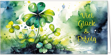 2025 Glückwunschkarten (Grusskarten)  - Programm 2025 | Motiv: Glücksaquarell - Artikel Nummer 28014