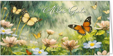 2025 Glückwunschkarten (Grusskarten)  - Programm 2025 | Motiv: Aquarell der Wünsche - Artikel Nummer 28016