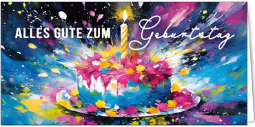 2025 Glückwunschkarten (Grusskarten)  - Programm 2025 | Motiv: Glücksexplosion - Artikel Nummer 28020