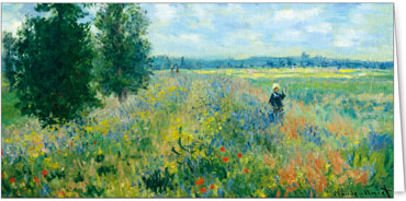 2025 Alte Meister  (Grusskarten)  - Programm 2025 | Motiv: Claude Monet / Mohnfelder in der Nähe von Argenteuil (1875) - Artikel Nummer 28028
