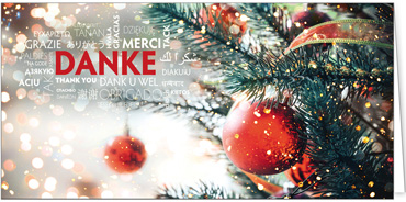 2025 für Firmen | Kategorie Weihnachtliche  Fotoimpressionen | Motiv: Glanzvolles Dankeschön - Artikel Nummer 31107