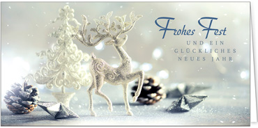 2025 für Firmen | Kategorie Silberne Impressionen | Motiv: Stolzes Rentier - Artikel Nummer 31112