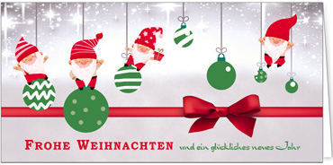 2025 für Firmen | Kategorie Humor | Motiv: Winkende Wichtel - Artikel Nummer 31134