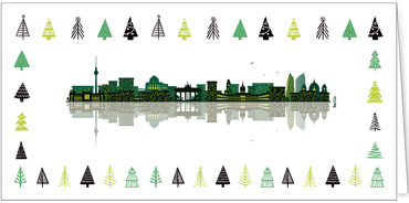 2025 für Firmen | Kategorie Städte Karten | Motiv: Skyline mit Bäumen - Berlin - Artikel Nummer 31160-811