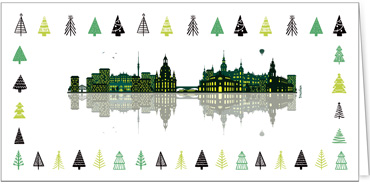 2025 für Firmen | Kategorie Städte Karten | Motiv: Skyline mit Bäumen - Dresden - Artikel Nummer 31166-811