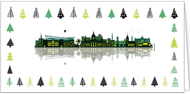 2025 für Firmen | Kategorie Städte Karten | Motiv: Skyline mit Bäumen - Hannover - Artikel Nummer 31168-811