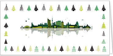 2025 für Firmen | Kategorie Städte Karten | Motiv: Skyline mit Bäumen - Leipzig - Artikel Nummer 31169-811