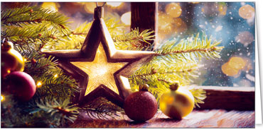 2025 für Firmen | Kategorie Weihnachtliche  Fotoimpressionen | Motiv: Beleuchteter Weihnachtsstern - Artikel Nummer 31178