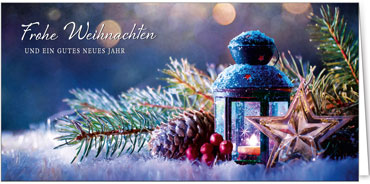 2025 für Firmen | Kategorie Weihnachtliche  Fotoimpressionen | Motiv: Sanftleuchtende Laterne - Artikel Nummer 31179