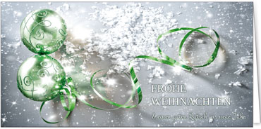 2025 für Firmen | Kategorie Silberne Impressionen | Motiv: Zartgrüne Geschenkschleife - Artikel Nummer 31183