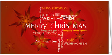 2025 für Firmen | Kategorie Rote Impressionen | Motiv: Mehrsprachige Eleganz in Rot - Artikel Nummer 31188