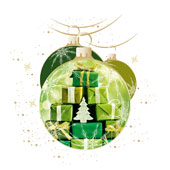 Weihnachtskarten-Dekore