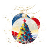 Weihnachtskarten-Dekore