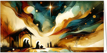 2025 für Firmen | Kategorie - Religiöse Motive - | Motiv: Zauberhaftes Krippengemälde - Artikel Nummer 31199