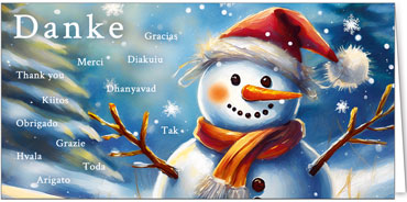 2025 für Firmen | Kategorie Humor | Motiv: Schneemannsdank - Artikel Nummer 31204