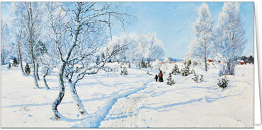 2025 für Firmen | Alte Meister | Motiv: Anton Genberg / Winterlandschaft Täby (1912) - Artikel Nummer 31209