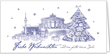 2025 für Firmen | Kategorie Städte Karten | Motiv: Berlin in Blau - Artikel Nummer 31217