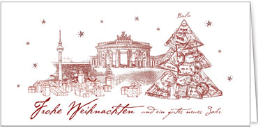 2025 für Firmen | Kategorie Städte Karten | Motiv: Berlin in Rot - Artikel Nummer 31218