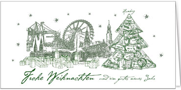 2025 für Firmen | Kategorie Städte Karten | Motiv: Hamburg  in Grün - Artikel Nummer 31223