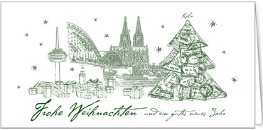 2025 für Firmen | Kategorie Städte Karten | Motiv: Köln in Grün - Artikel Nummer 31227