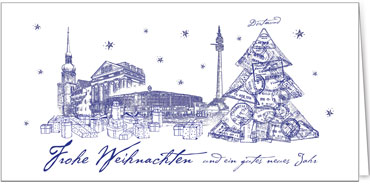 2025 für Firmen | Kategorie Städte Karten | Motiv: Dortmund in Blau - Artikel Nummer 31229