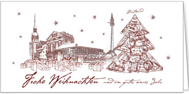 2025 für Firmen | Kategorie Städte Karten | Motiv: Dortmund in Rot - Artikel Nummer 31230