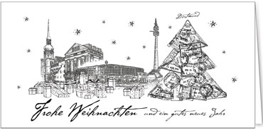 2025 für Firmen | Kategorie Städte Karten | Motiv: Dortmund in Schwarz - Artikel Nummer 31232