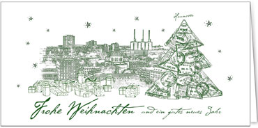 2025 für Firmen | Kategorie Städte Karten | Motiv: Hannover in Grün - Artikel Nummer 31235